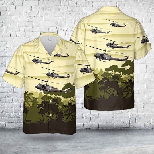 UH-1 Huey Medevac Hawaiian Shirts, 3D Hawaiian Aloha Shirt, Summer Beach Shirt