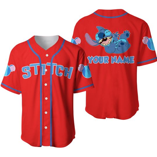 Personalized Happy Stitch Disney Baseball Jersey