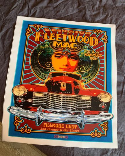 Fleetwood Mac At Fillmore East 1969 Concert vintage Poster