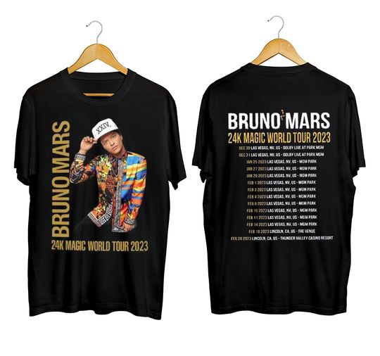 Bruno Mars 24K Magic tour T-Shirt Bruno Mars Music Shirt Concert 2023 Tshirt