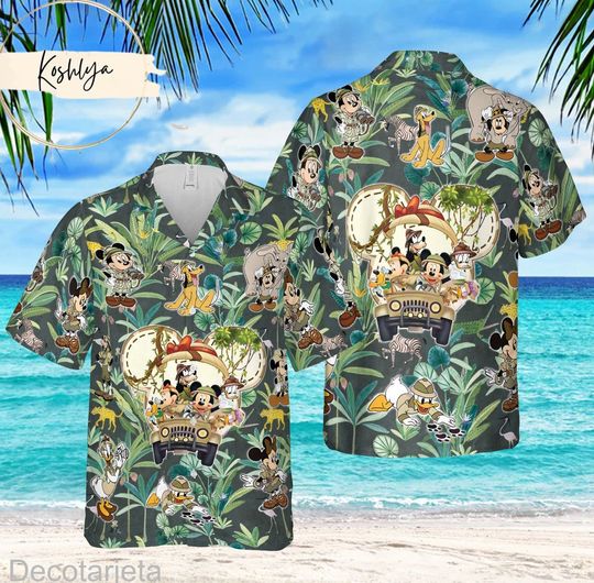 Disney Animal Kingdom Mickey and Friends Hawaiian Shirt