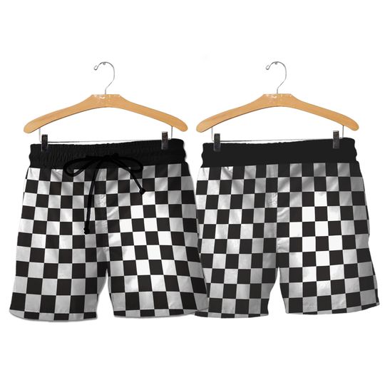Checkered Men Mid Length Shorts