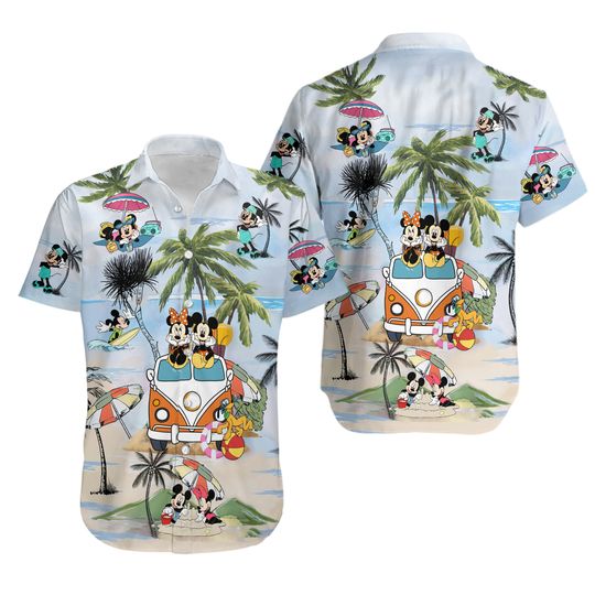 Disney Mickey and Minnie On Beach Hawaiian Shirt