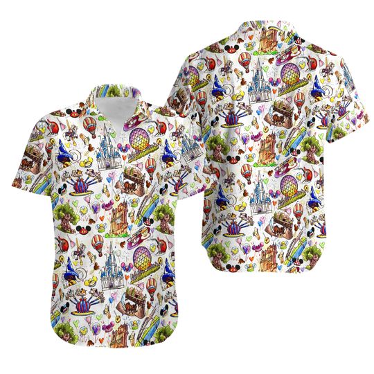 Mickey Snacks Summer Hawaiian Trip Shirts, Disney Hawaiian Shirt, Mickey Hawaiian Shirt