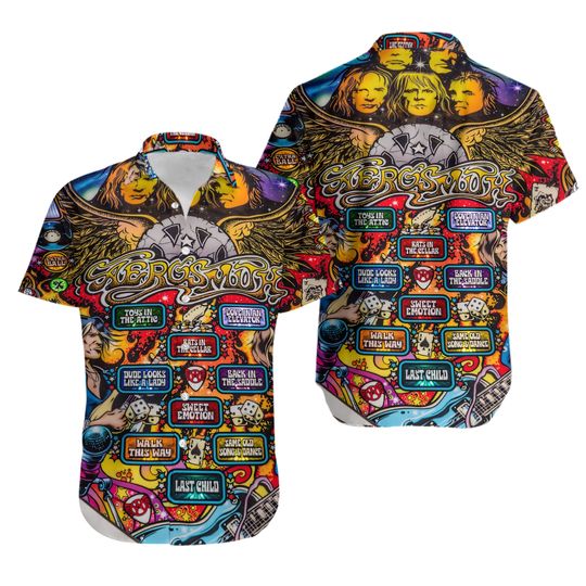 Rock Band Pinball Game 3D All Print Hawaiian Shirt, Summer Vacation Hawaiian Shirt
