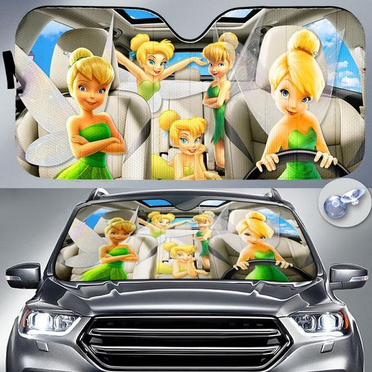 Tinker Bell Cartoon Car Sun Shade, Funny Disney Character Car Sun Shade