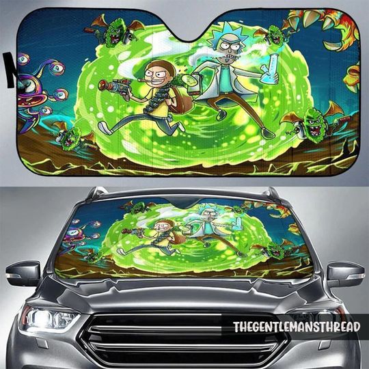 Rick And Rickandmorty Car Sun Shade, Funny Cartoon Auto Sunshade