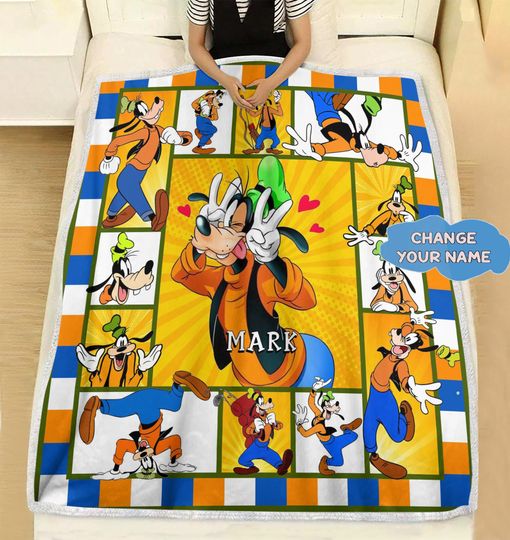 Disney Goofy Fleece Blanket Goofy Movies Blanket Max Goof Roxanne Throw Blanket for Bed Couch Sofa