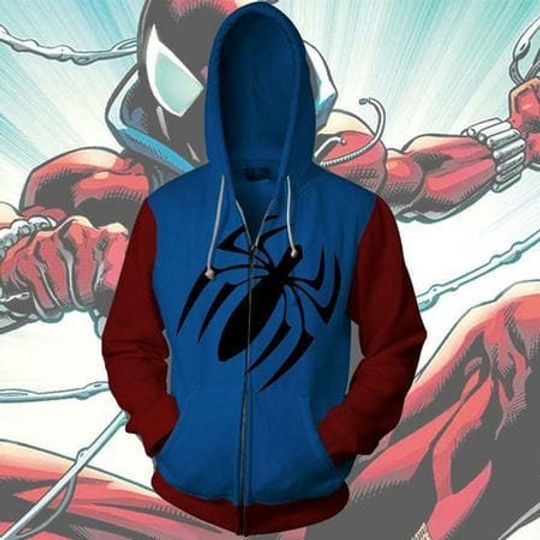 Scarlet Spider Man spider-man across the spider-verse, Marvel 3D Zip Hoodie