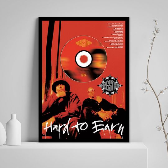 Gang Starr 'Hard To Earn' - Hip-Hop Framed CD Album Plaque Poster