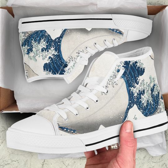 The Great Wave off Kanagawa Men's High Top Sneakers