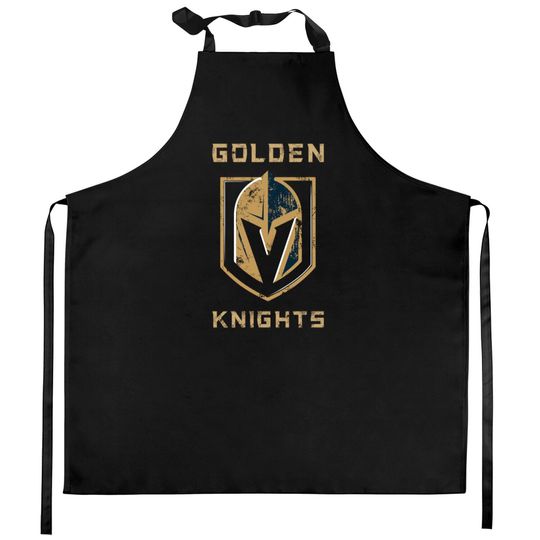 A Golden Vegas Sports Kitchen Aprons Knight Emblem Kitchen Aprons