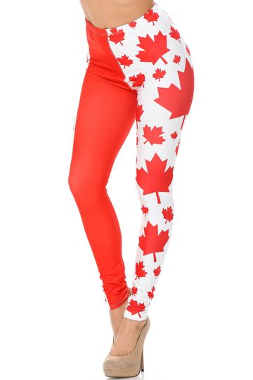 Canadian Flag Leggings by USA Fashion, Creamy Soft Leggings Collection