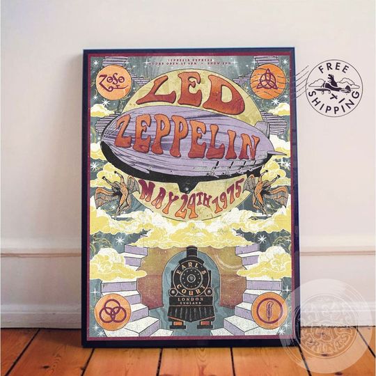 LED ZPELIN Live at Earls Court  London 1975 Poster