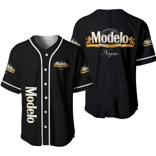 Black Modelo Baseball Jersey, Modelo Negra Beer Baseball Jersey