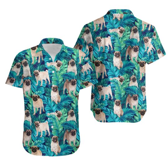 Discover Pug Dog Hawaiian Shirt for Men, Women, Pug Dog Aloha Shirt Summer