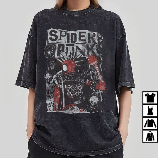 Retro Spider Punk Shirt, Spider-Man Across the Spider-Verse Shirt