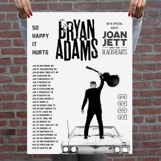 Bryan Adams Tour So Happy It Hurts Tour 2023 Poster, Poster Print, Home Decor