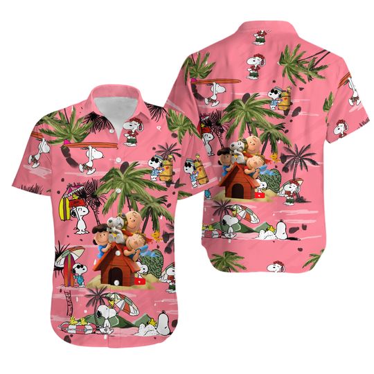 Pink Snoopy Hawaiian Shirt, Beach Summer Shirt
