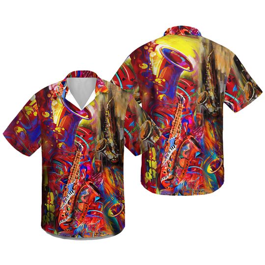 Saxophone Hawaiian Shirt - Discover Cool Music On World Off Saxophone Hawaii Shirt