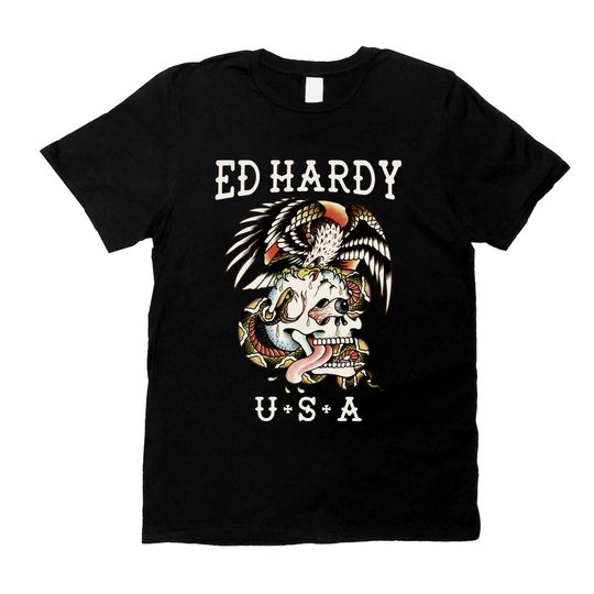 Ed Hardyy By Christian Audigier Black Y2K T-shirt