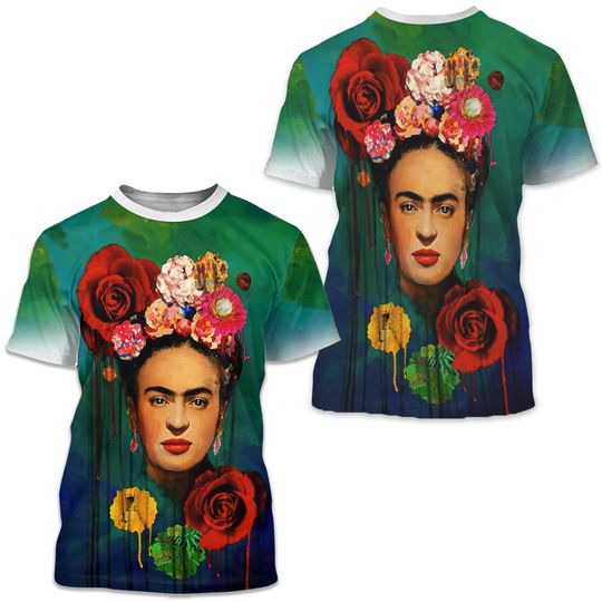 Frida  All Over Sublimation Print T-shirt