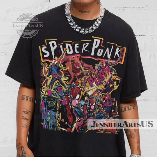 Retro Across the Spider-Verse Shirt, Vintage Spider-Punk Shirt, Spider Man Across The Spider Verse