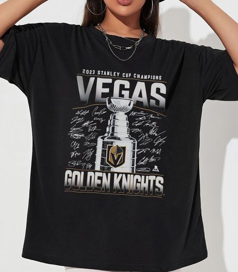 Discover 2023 Stanley Cup Champions Vegas Golden Knights Signature T-shirt