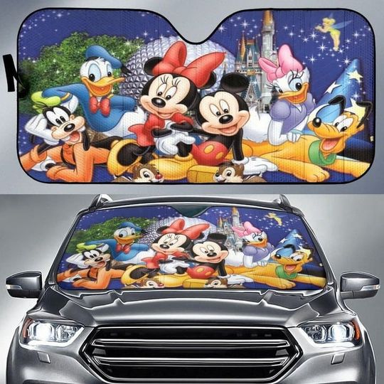 Mickey Friends Auto Sun Shade, Mickey Car Sun Shade, Disney Car Accessories