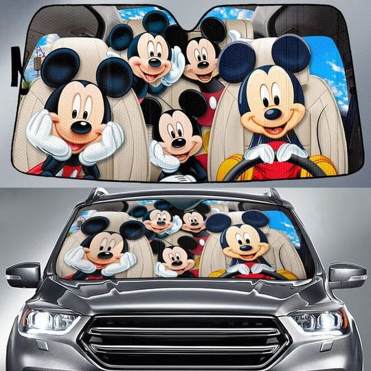 Mickey Funny Auto Sun Shade, Mickey Car Sun Shade, Disney Car Accessories
