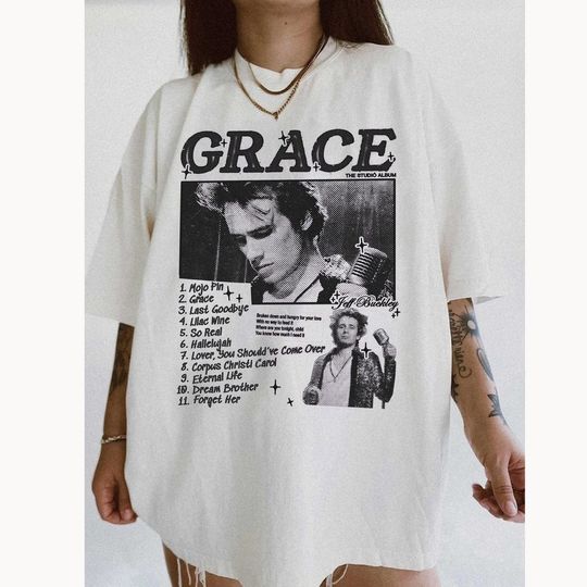 Vintage 90s Jeff Buckley Grace Album Shirt, Grace Album Tracklist Jeff Buckley Concert