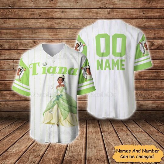 Personalized Tiana Princess Baseball Jersey, Disney Tiana Jersey Shirt