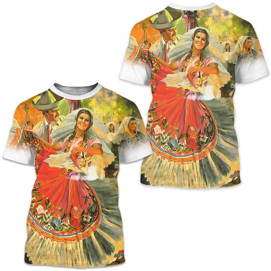 Mexican Dancer  All over Sublimation Print graphic T shirt