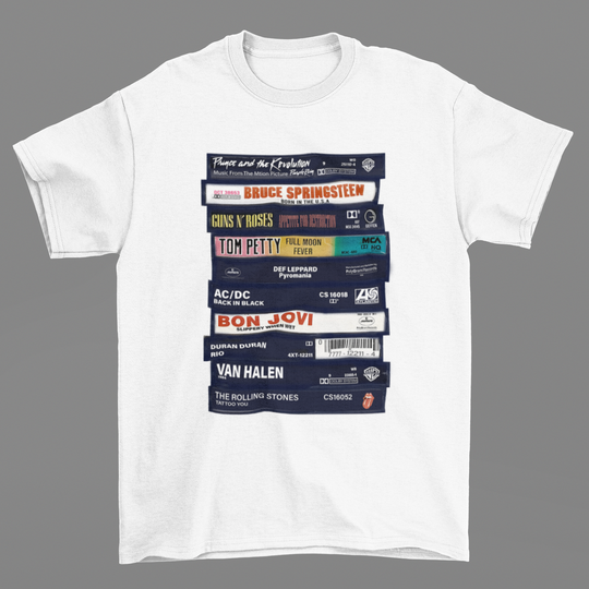 Rock Cassettes Tape Printed T-Shirt, Rock Bands Shirt