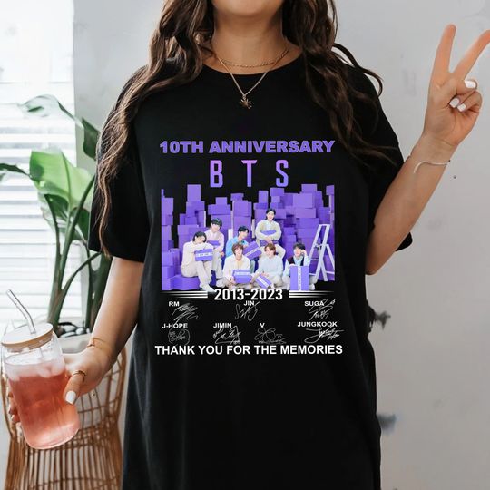 BTS 10th anniversary Tshirt, 2023 BTS Festa Tshirt,