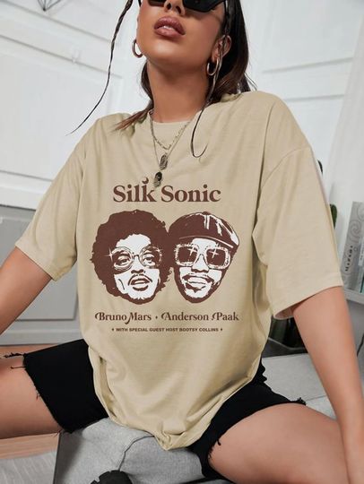 Silk Sonic Bruno Mars Anderson Paak  World Tour 2023 Unisex T-shirt