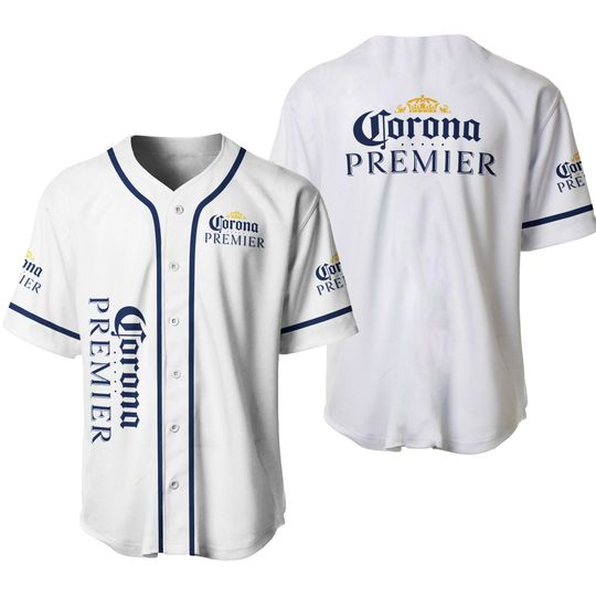 Corona Premier White Baseball Jersey,