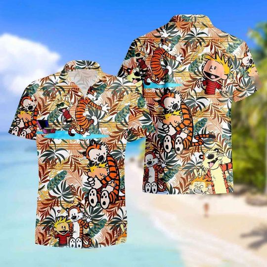 Funny Cal vin and Hobbes Hawaiian Shirt Summer, Cal vin Hawaii Shirt, Hobbes Aloha