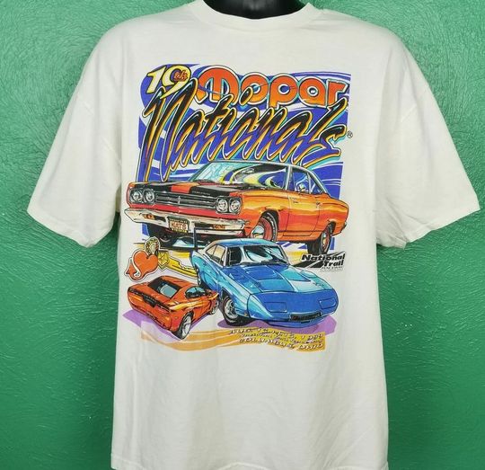 Vintage 90s 19th Mopar Nationals Muscle Car Road Runner Barracuda Fury Charger Shirt