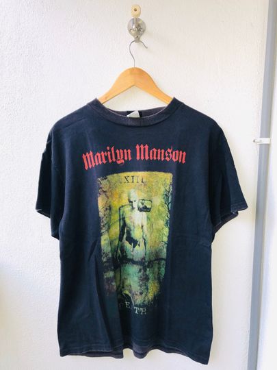Vintage Original 00s Marilyn Manson  Death 2000  American Industrial Metal Music Band T-Shirt