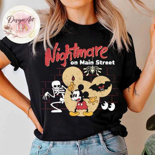 Nightmare on main street Disney shirt, Mickey Halloween shirt