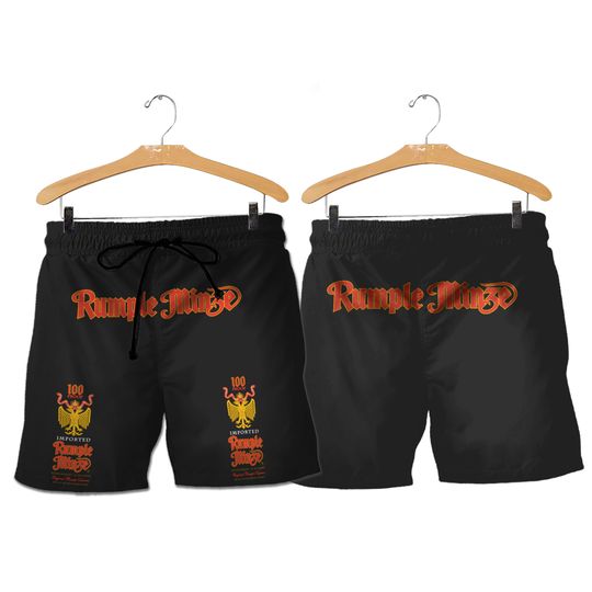 Rumple Minze Horizontal Text Shorts, Beer basic men Hawaiian shorts