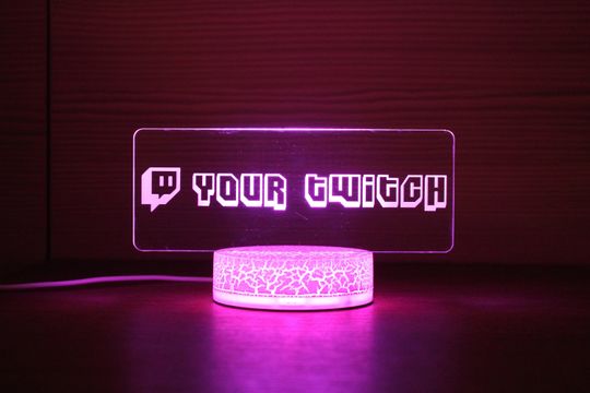 Twitch Channel GamerTag  Streaming Gamer Gift LED RGB Custom Lamp