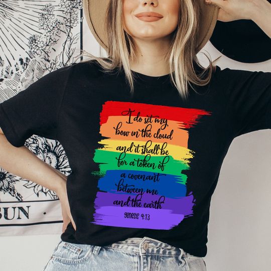Christian rainbow Tshirt, Old testament tshirt, Take back the rainbow,