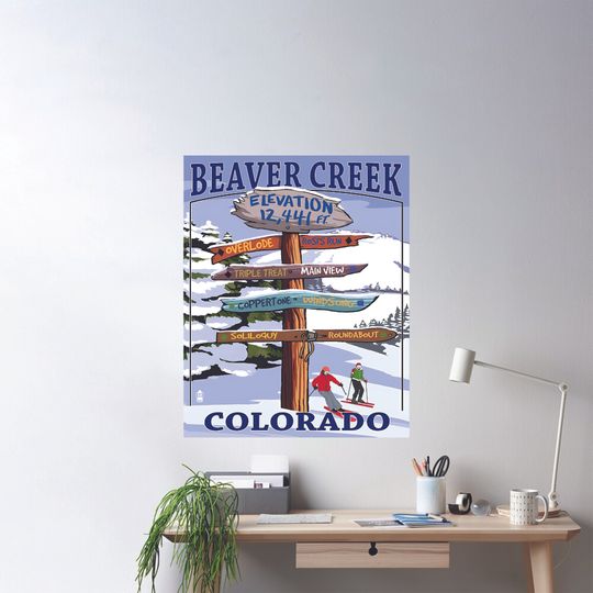 Beaver Creek Colorado Vintage Ski Premium Matte Vertical Poster
