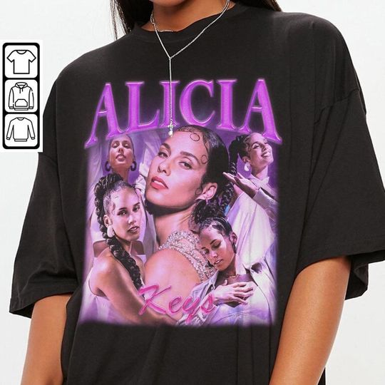 Alicia Keys Music Shirt, Alicia Keys Vintage Retro 90s Style