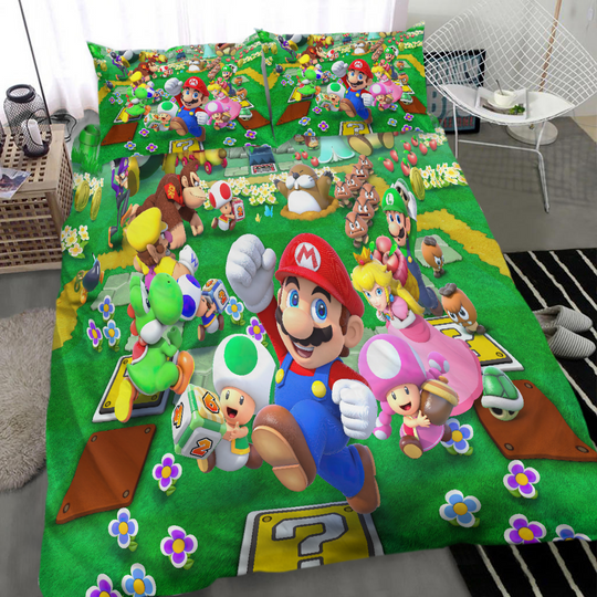 Super 3D Printed Bedding Set Mario