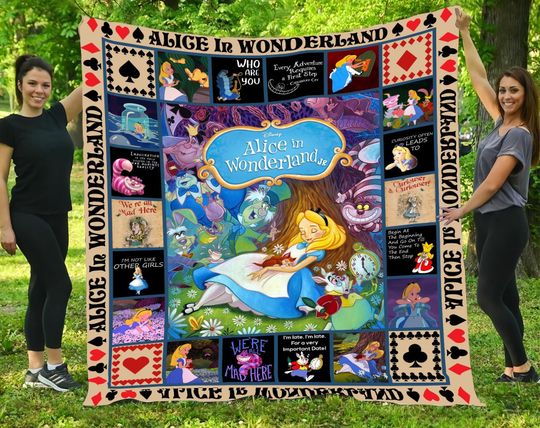 Alice in Wonderland Fleece blanket, Disney Alice Fleece blanket