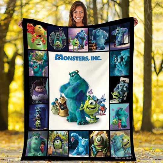 Monster Inc Blanket, Monster Inc Birthday Kid Gift, Monster University Lovers Gift