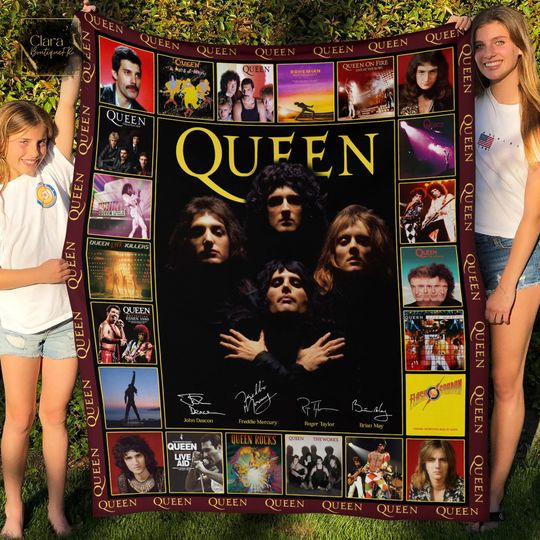 Queen Rock Band Album Covers Fleece Blanket,